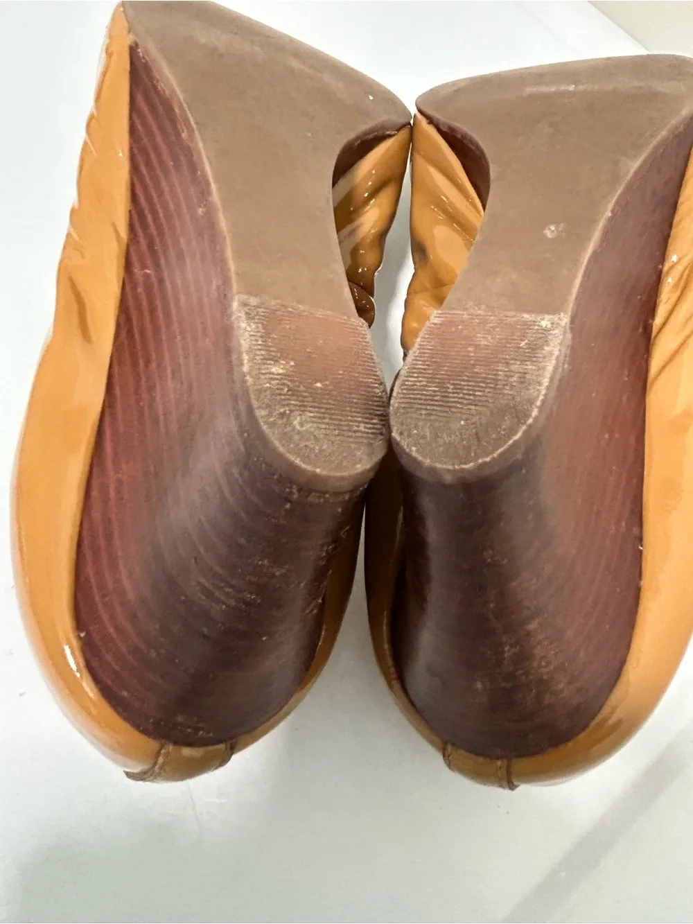 Tory Burch Eddie Ballet Wedge Tan Camel Size 11 M